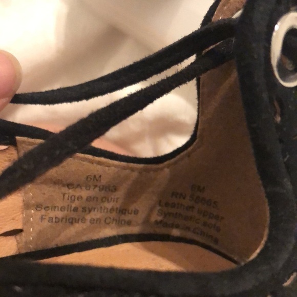 Halogen Lace Up Leather Cut Out Ballerina Flats Size 6 - Picture 7 of 7